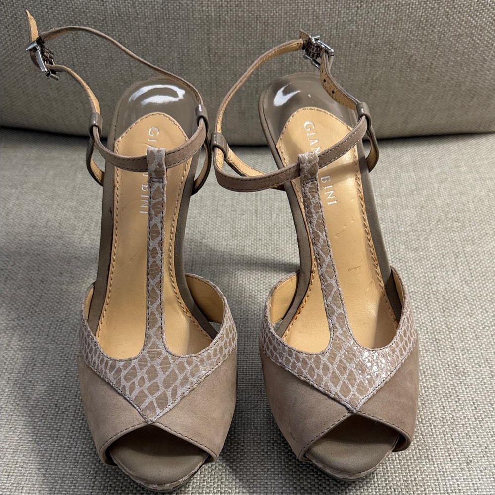 Gianni Bini Women's Brown T-Strap Heels